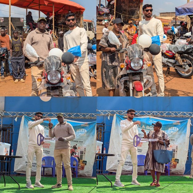 Butembo : la Maison BAJAJ récompense trois nouveaux gagnants lors de la 14ᵉ tombola de la moto Boxer