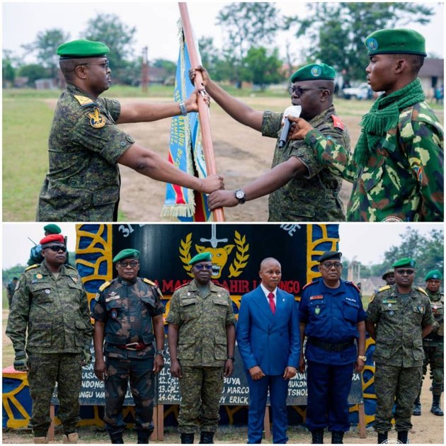 Maniema : à Kindu, le nouveau commandant de la 32e brigade des forces de réaction rapide reçoit l’étendard