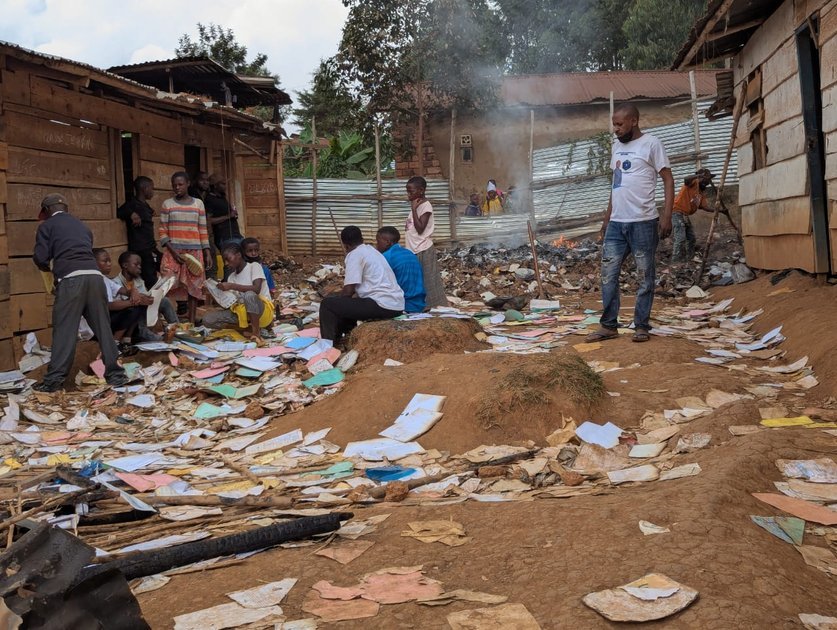 Butembo : l'Alpha School en deuil au lendemain de l'incendie criminel de son bureau administratif, tous les documents scolaires détruits