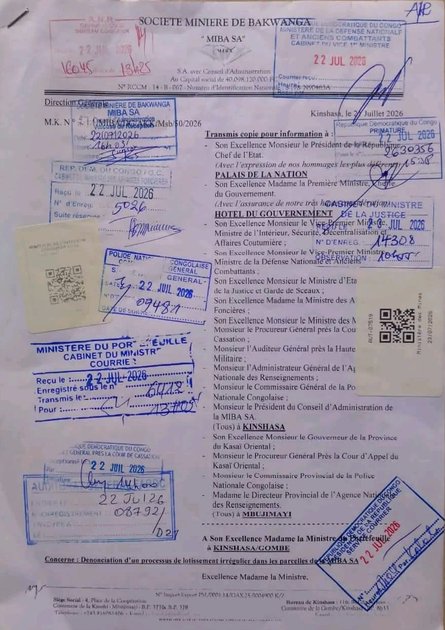 Mbujimayi : les Bakwanga manifestent contre la position du ministre de la Justice dans le litige foncier avec la MIBA
