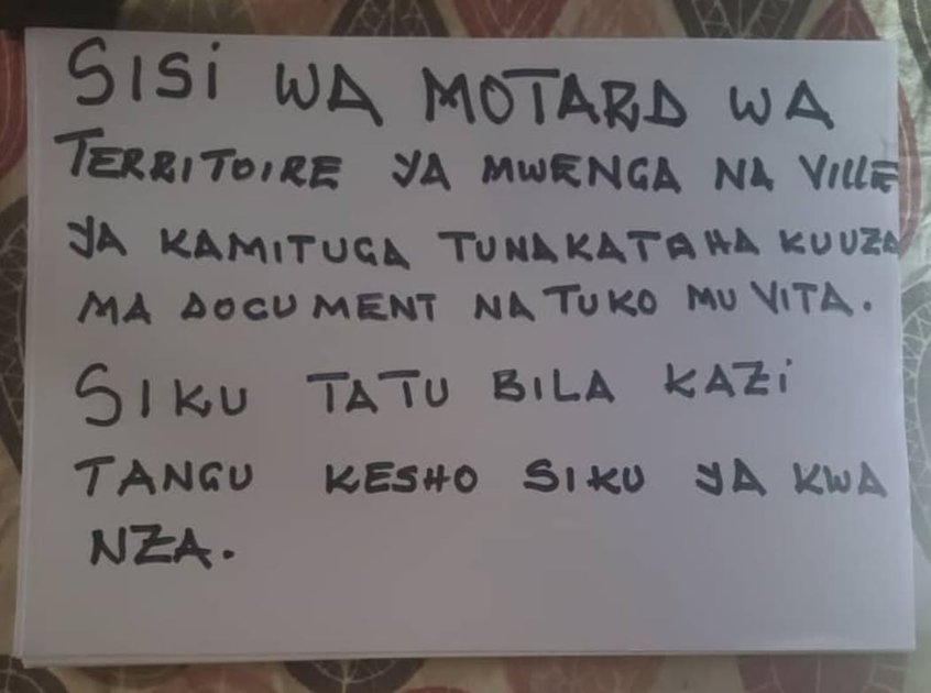 Sud-Kivu : à kamituga, les motocyclistes maintiennent leur mouvement de protestation pour un deuxième jour