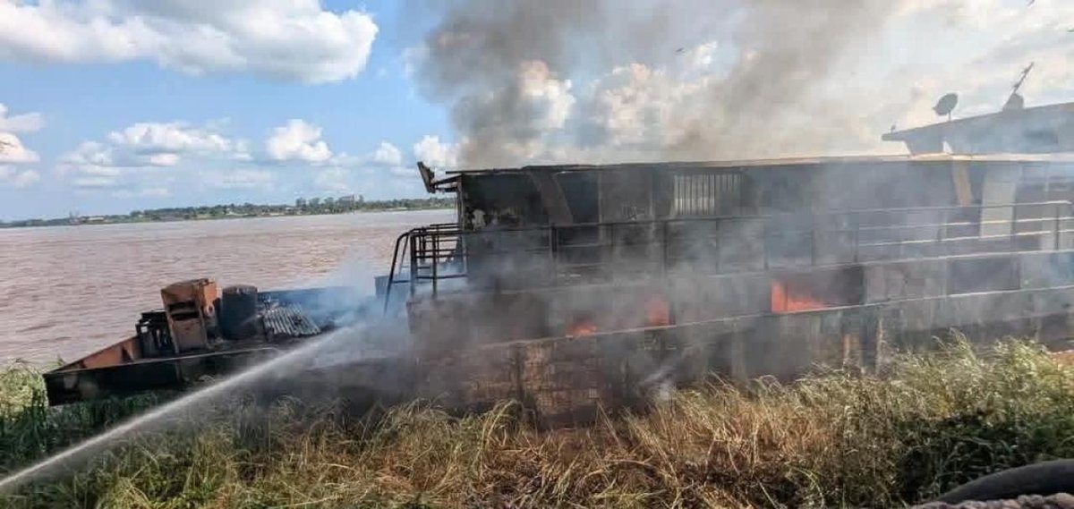 Kisangani : un incendie à bord d’un bateau sur le fleuve Congo fait un mort et cinq blessés graves