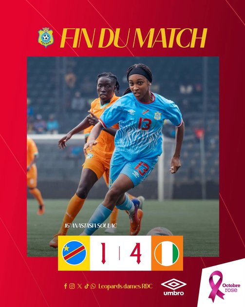 Éliminatoires JO 2028 : les Léopards dames s’inclinent 1-4 face à la Côte d’Ivoire à Lubumbashi