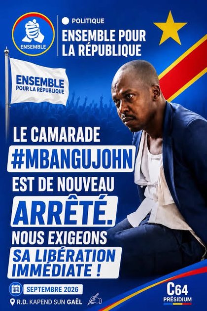 Haut-katanga : la ligue des jeunes d’ensemble exige la libération de John Mbangu et appelle à la mobilisation