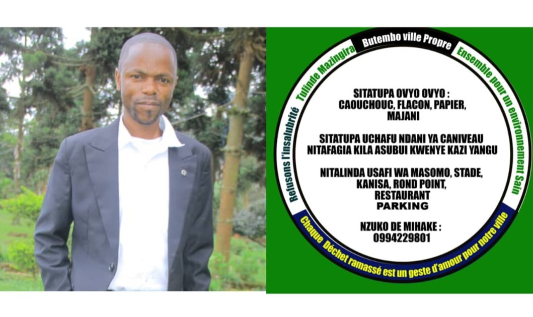 Insalubrité en ville de Butembo : le leader communautaire Nzuko de Mihake sonne l’alerte « chaque déchet ramassé est un geste d’amour pour notre ville ».