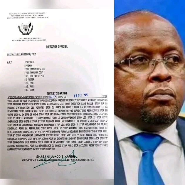 RDC : Jacquemain Shabani interdit les activités de treize formations politiques, dont le PPRD de Joseph Kabila