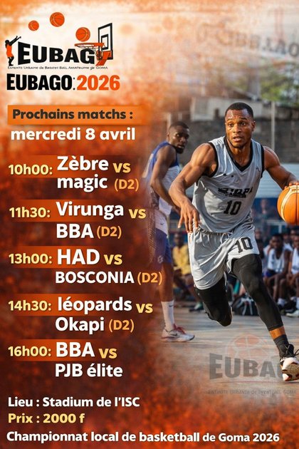 Basketball – Goma : un mercredi chargé au championnat local de l’EUBAGO