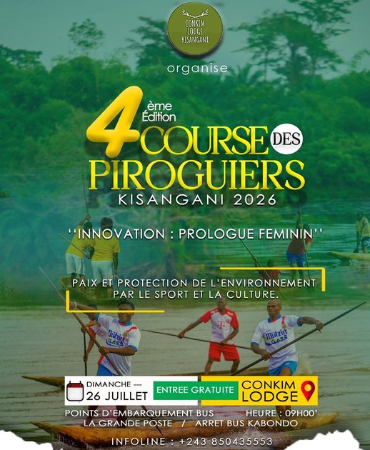 Kisangani : la 4ᵉ course des piroguiers de Conkim Lodge met le cap sur la paix, la culture et la protection de l’environnement